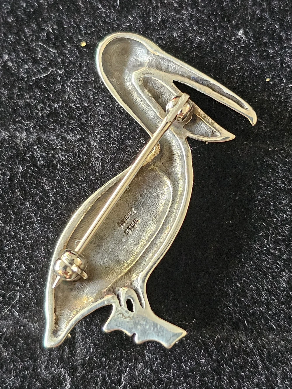 RETIRED VINTAGE AVERY STER STAMP James Avery Silver Pelican Brooch/Pin